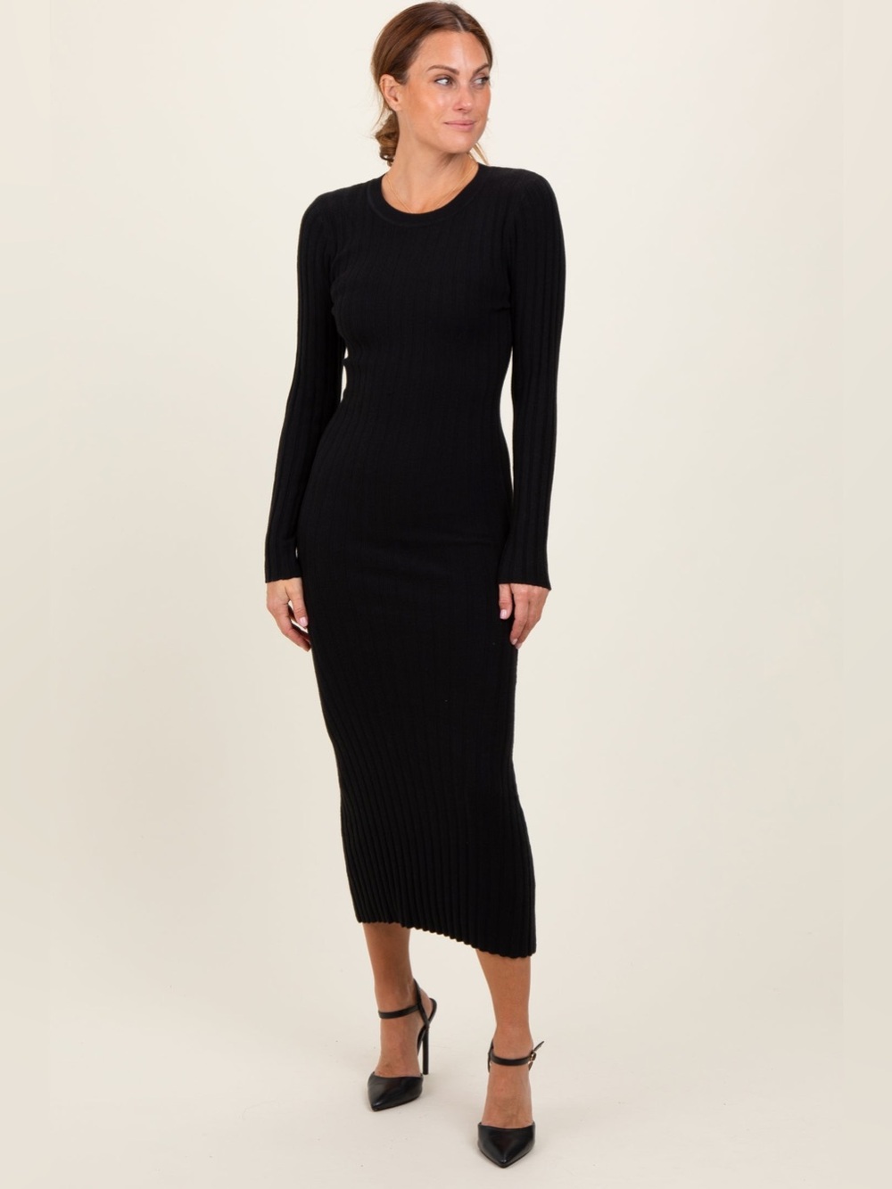 Aritzia the group babaton black midi knit dress